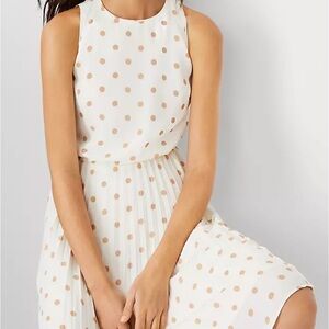 Ann Taylor polka dot pleated dress